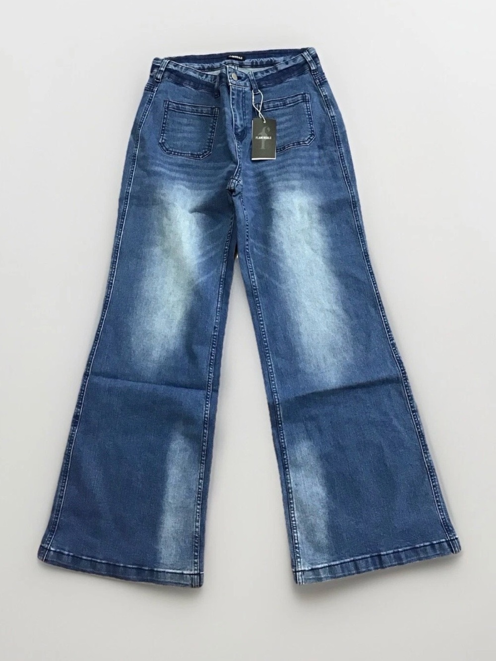 Wide Leg Blue Women’s Jeans - Unknown Brand